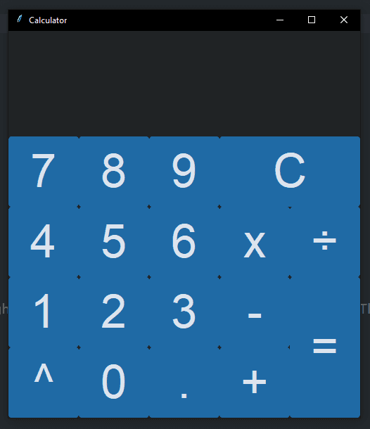 Calculator GUI screenshot 1