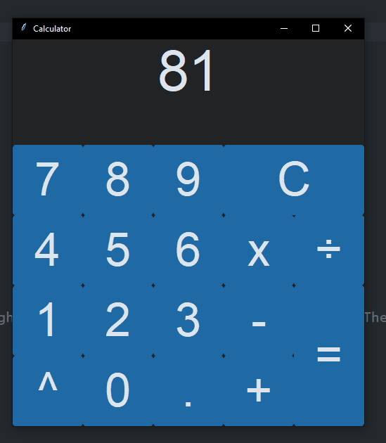 Calculator GUI screenshot 3