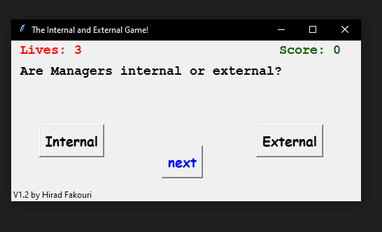 Internal and External Stakeholder Quiz Game screenshot 2